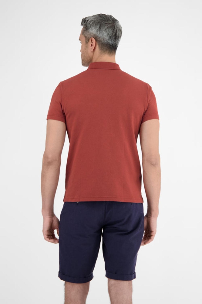 POLOSHIRT IN ZACHTE WAFELPIQUE KWALITEIT 2543204 331 Earth red